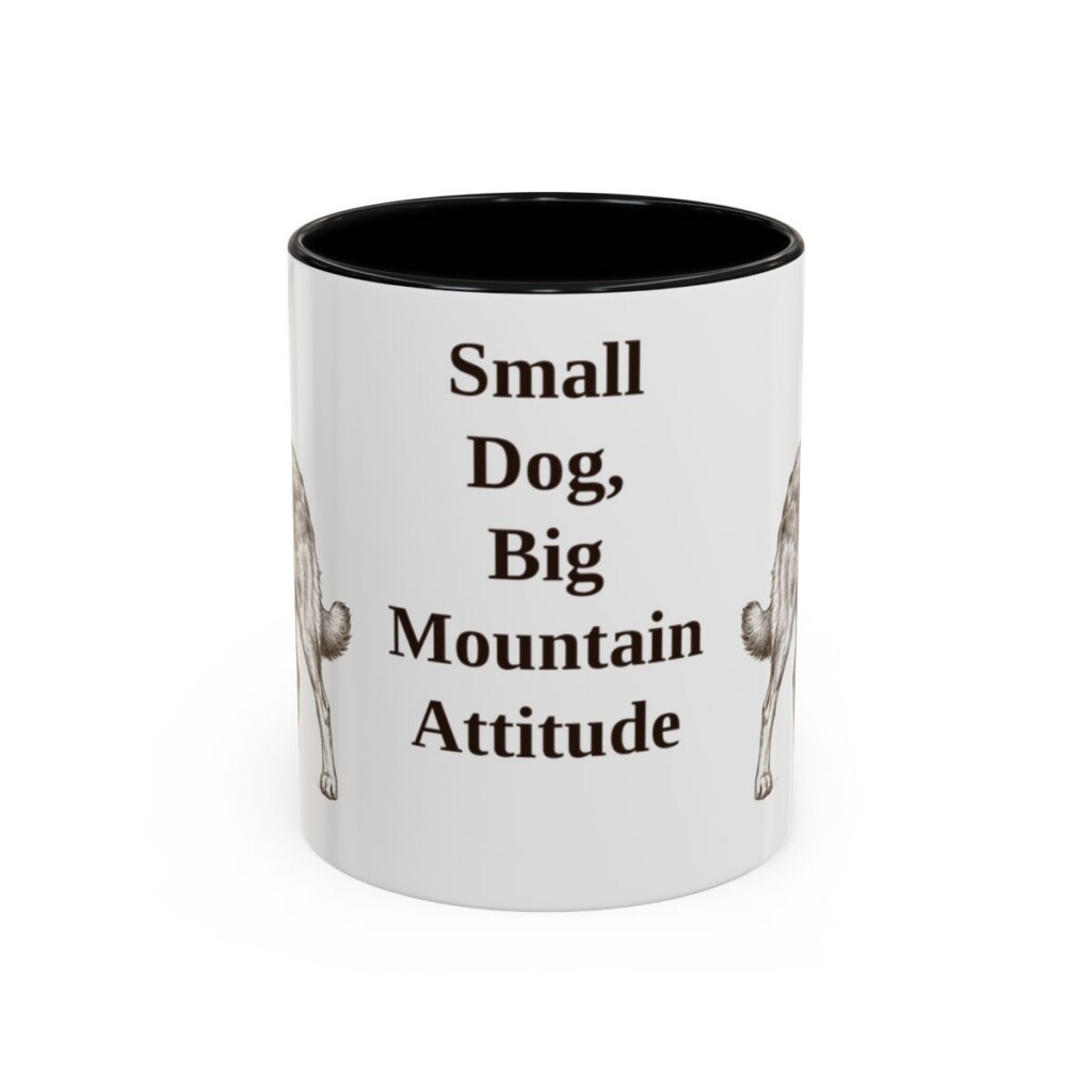 11oz Funny Pyrenean Shepherd Mug, Black, front view