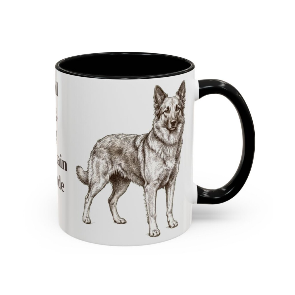 11oz Funny Pyrenean Shepherd Mug, Black, right side view