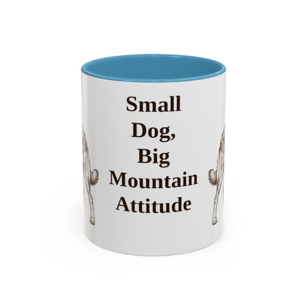11oz Funny Pyrenean Shepherd Mug, Light Blue, front view
