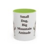 11oz Funny Pyrenean Shepherd Mug, Light Green, front view