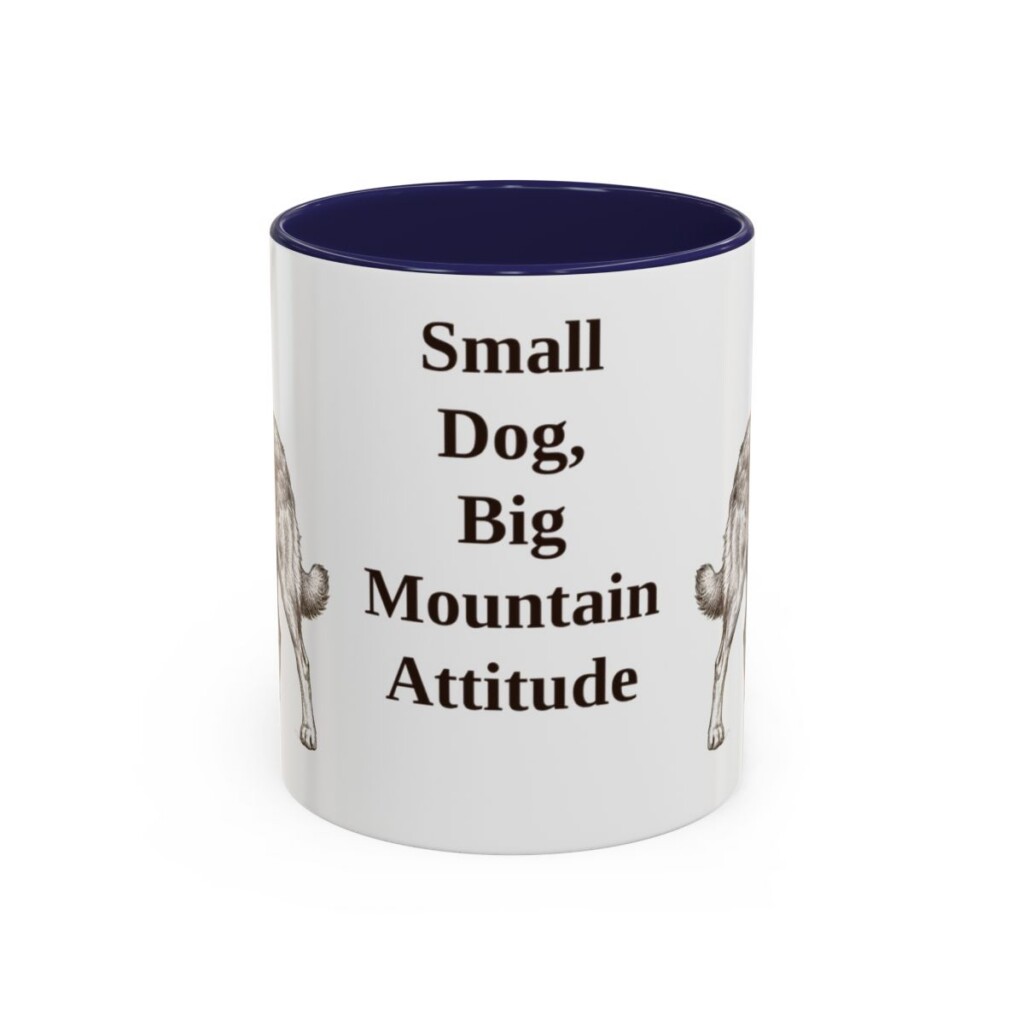 11oz Funny Pyrenean Shepherd Mug, Navy, front view
