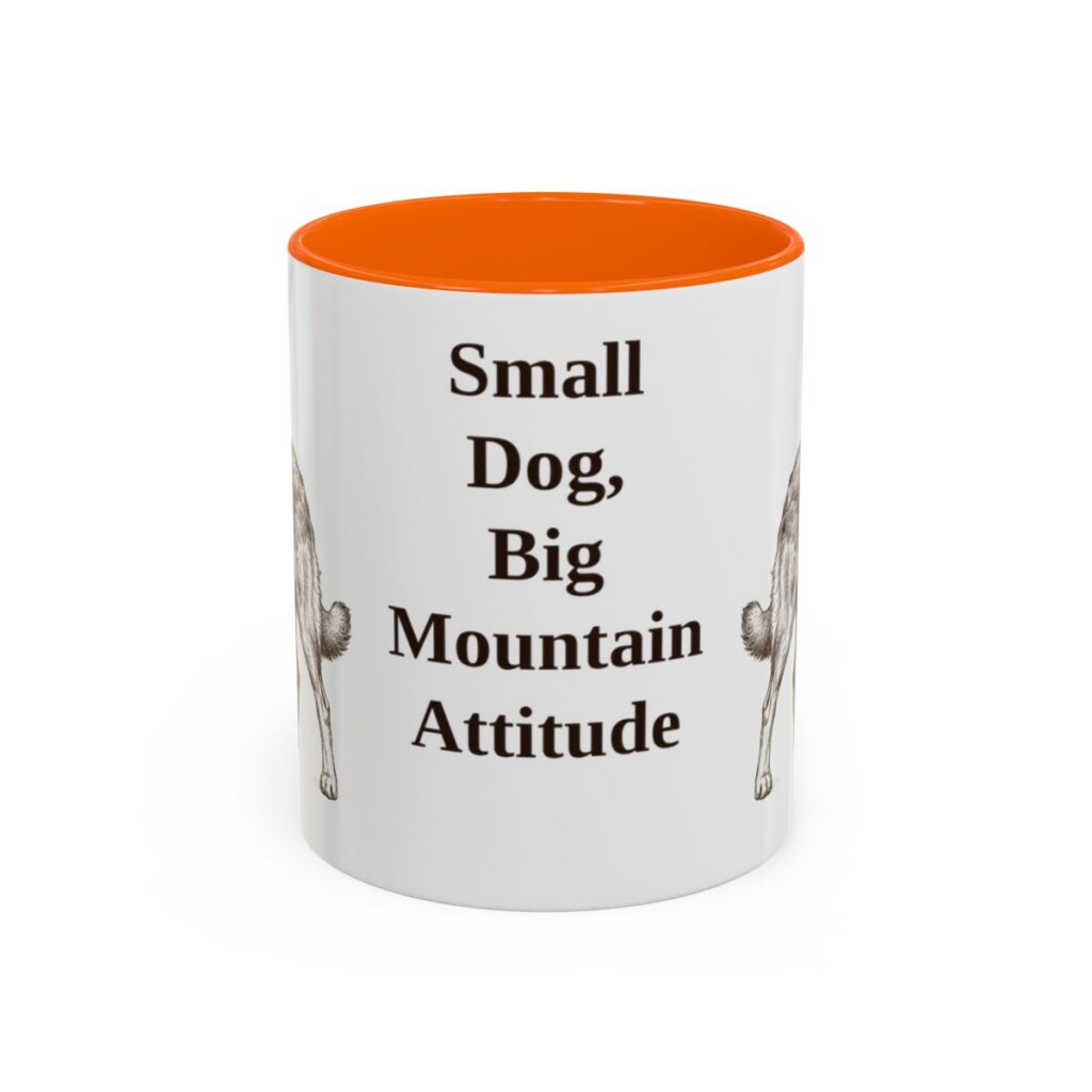 11oz Funny Pyrenean Shepherd Mug, Orange, front view