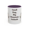 11oz Funny Pyrenean Shepherd Mug, Purple, front view