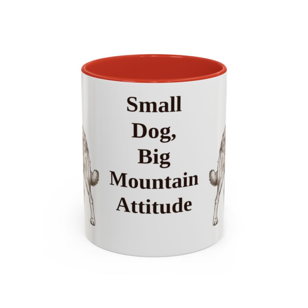 11oz Funny Pyrenean Shepherd Mug, Red, front view