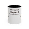 11oz Pyrenean Shepherd Latin Mug, Black, front view