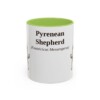 11oz Pyrenean Shepherd Latin Mug, Light Green, front view