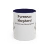 11oz Pyrenean Shepherd Latin Mug, Navy, front view