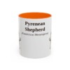 11oz Pyrenean Shepherd Latin Mug, Orange, front view