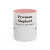 11oz Pyrenean Shepherd Latin Mug, Pink, front view