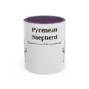 11oz Pyrenean Shepherd Latin Mug, Purple, front view