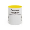 11oz Pyrenean Shepherd Latin Mug, Yellow, front view