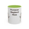 11oz Pyrenean Shepherd Dog Mom Mug, Light Green, front view