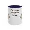 11oz Pyrenean Shepherd Dog Mom Mug, Navy, front view