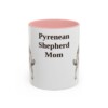 11oz Pyrenean Shepherd Dog Mom Mug, Pink, front view