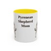 11oz Pyrenean Shepherd Dog Mom Mug, Yellow, front view
