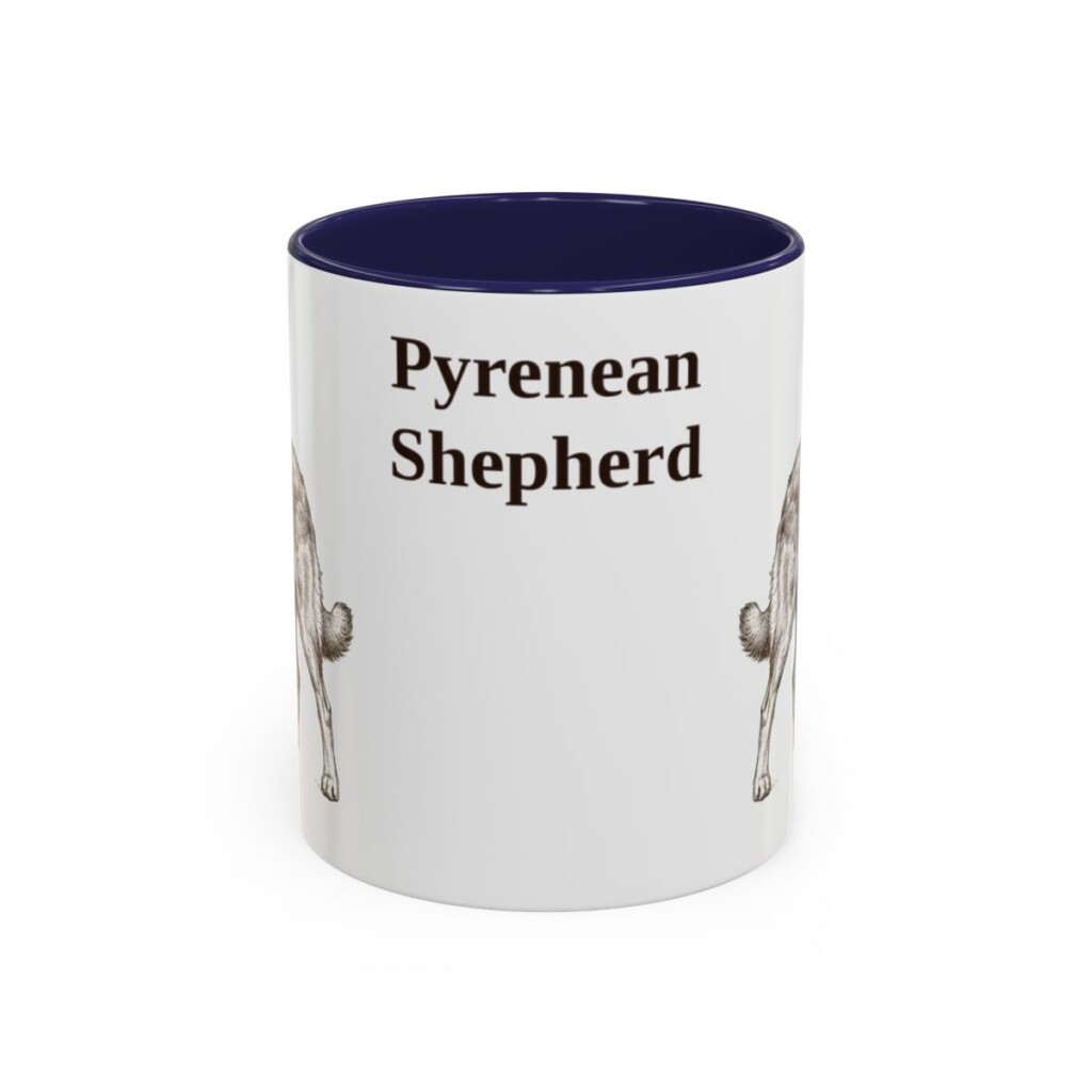 11oz-pyrenean-shepherd-mug-navy 11oz Pyrenean Shepherd Mug, Navy, front view