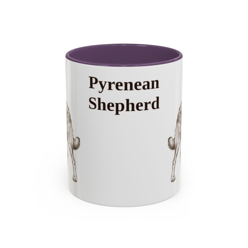 11oz-pyrenean-shepherd-mug-purple 11oz Pyrenean Shepherd Mug, Purple, front view