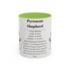 11oz Pyrenean Shepherd Mug, Light Green, front view