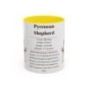 11oz Pyrenean Shepherd Mug, Yellow, front view