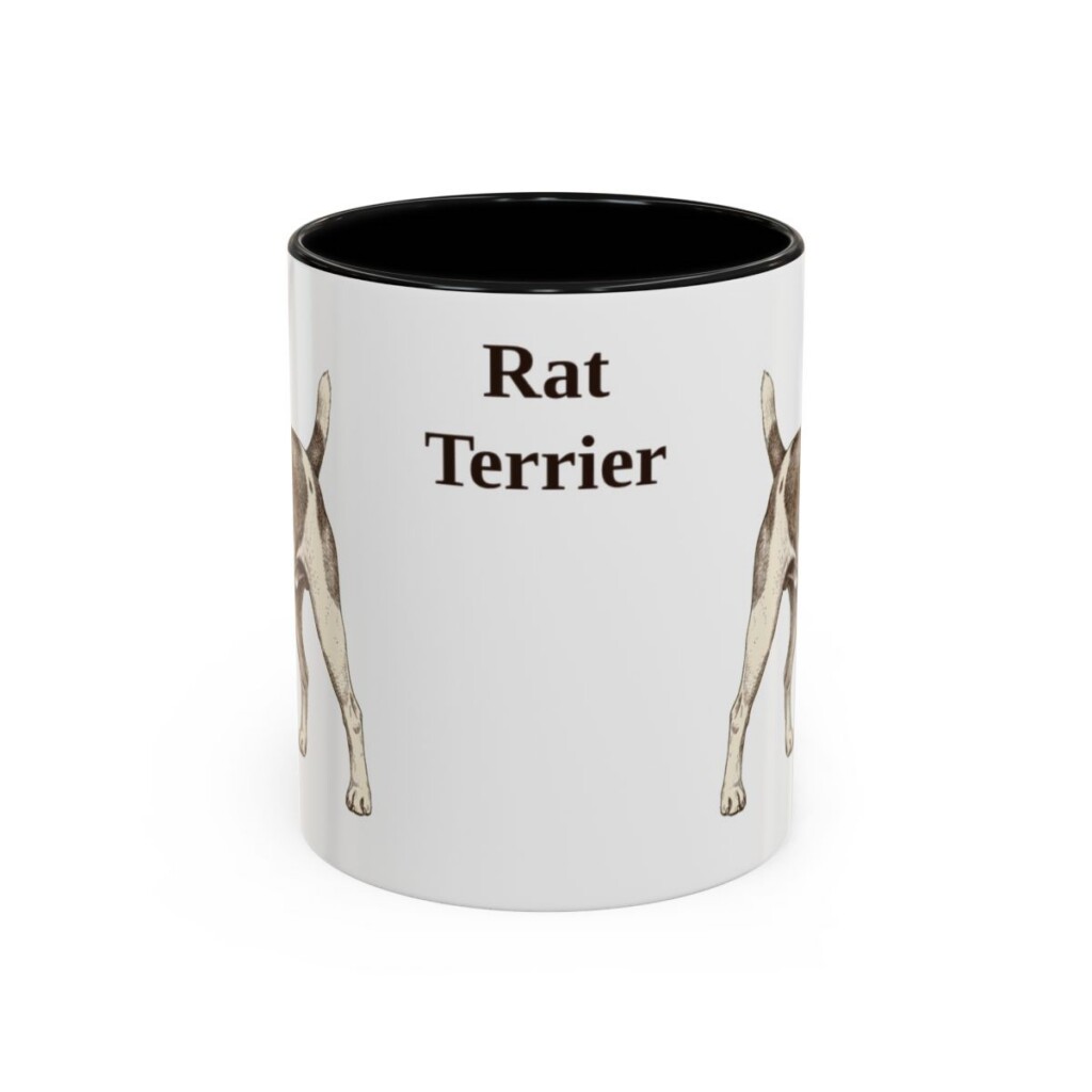 11oz Rat Terrier Mug, Black, front view