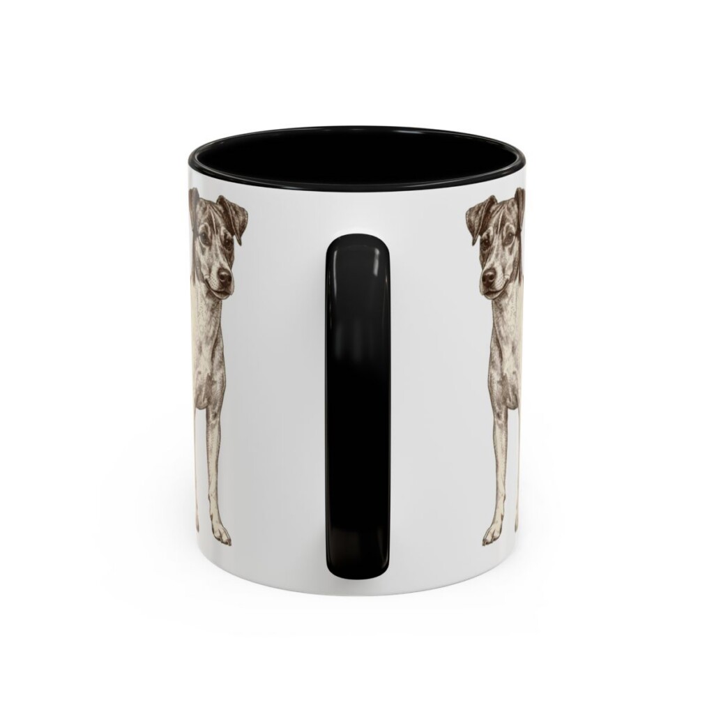 11oz Rat Terrier Dog Dad Mug, Black, back view
