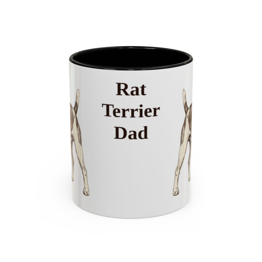 11oz Rat Terrier Dog Dad Mug, Black, front view