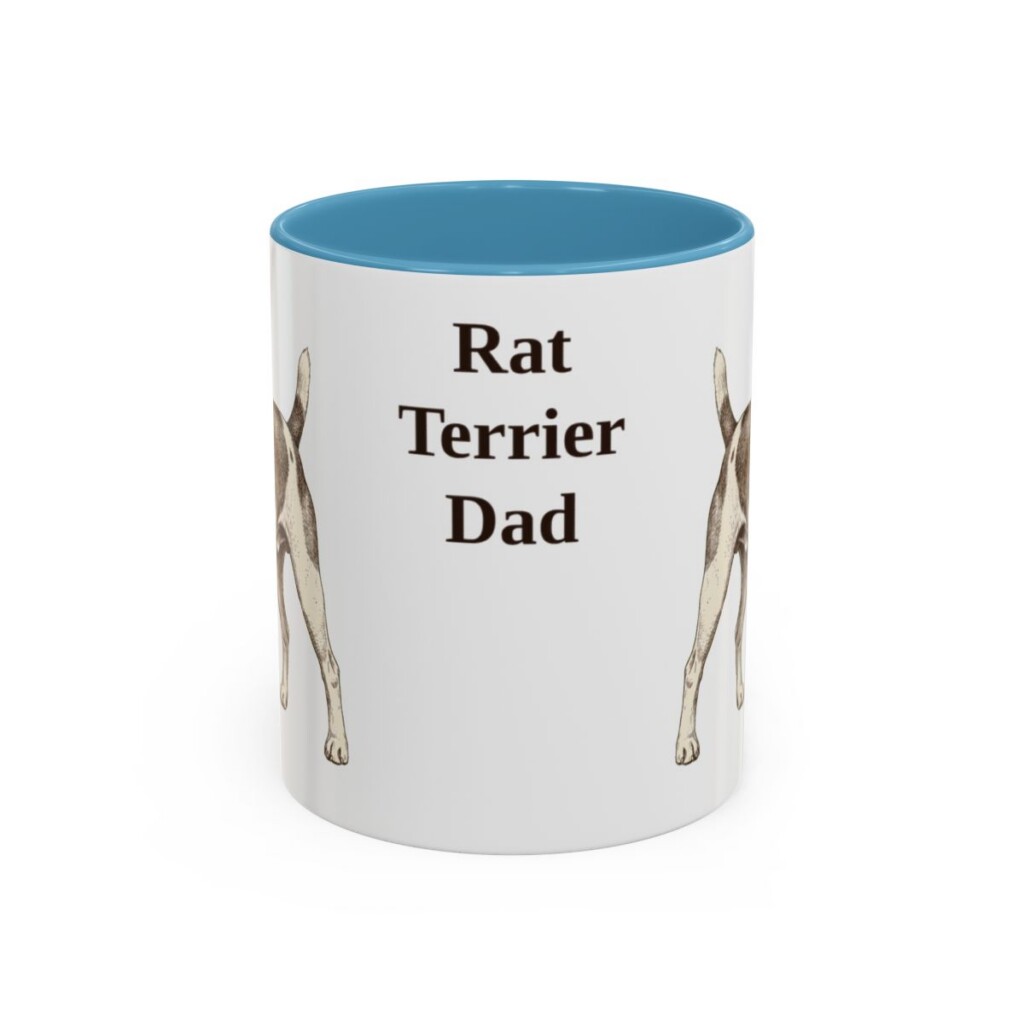 11oz Rat Terrier Dog Dad Mug, Light Blue, front view
