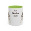 11oz Rat Terrier Dog Dad Mug, Light Green, front view