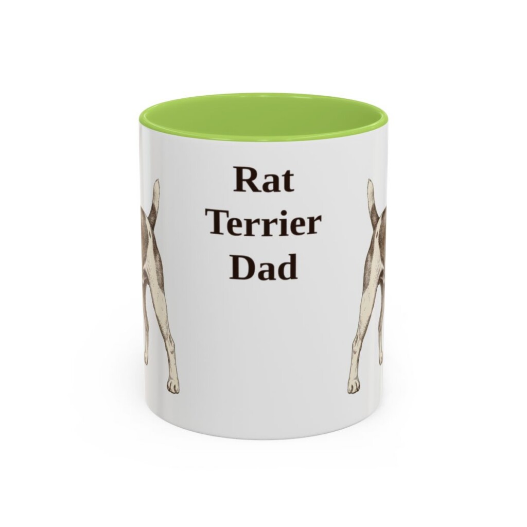 11oz Rat Terrier Dog Dad Mug, Light Green, front view