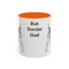 11oz Rat Terrier Dog Dad Mug, Orange, front view