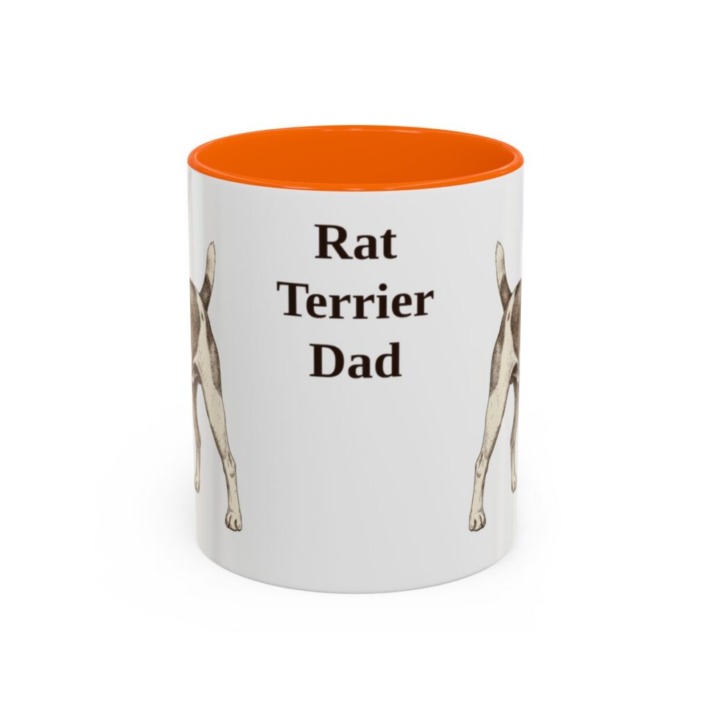 11oz Rat Terrier Dog Dad Mug, Orange, front view