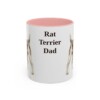 11oz Rat Terrier Dog Dad Mug, Pink, front view