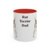 11oz Rat Terrier Dog Dad Mug, Red, front view
