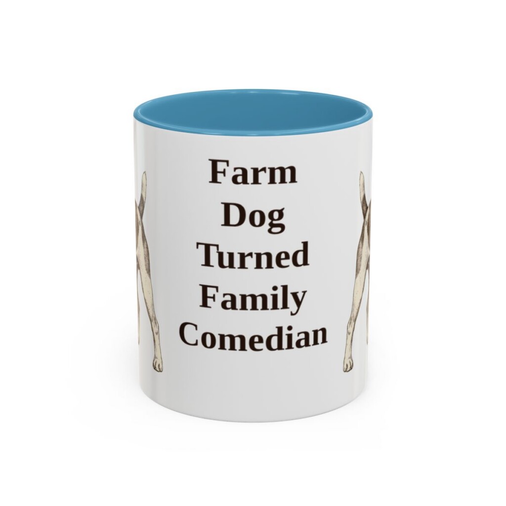 11oz-rat-terrier-mug-humor-light-blue 11oz Funny Rat Terrier Mug, Light Blue, front view
