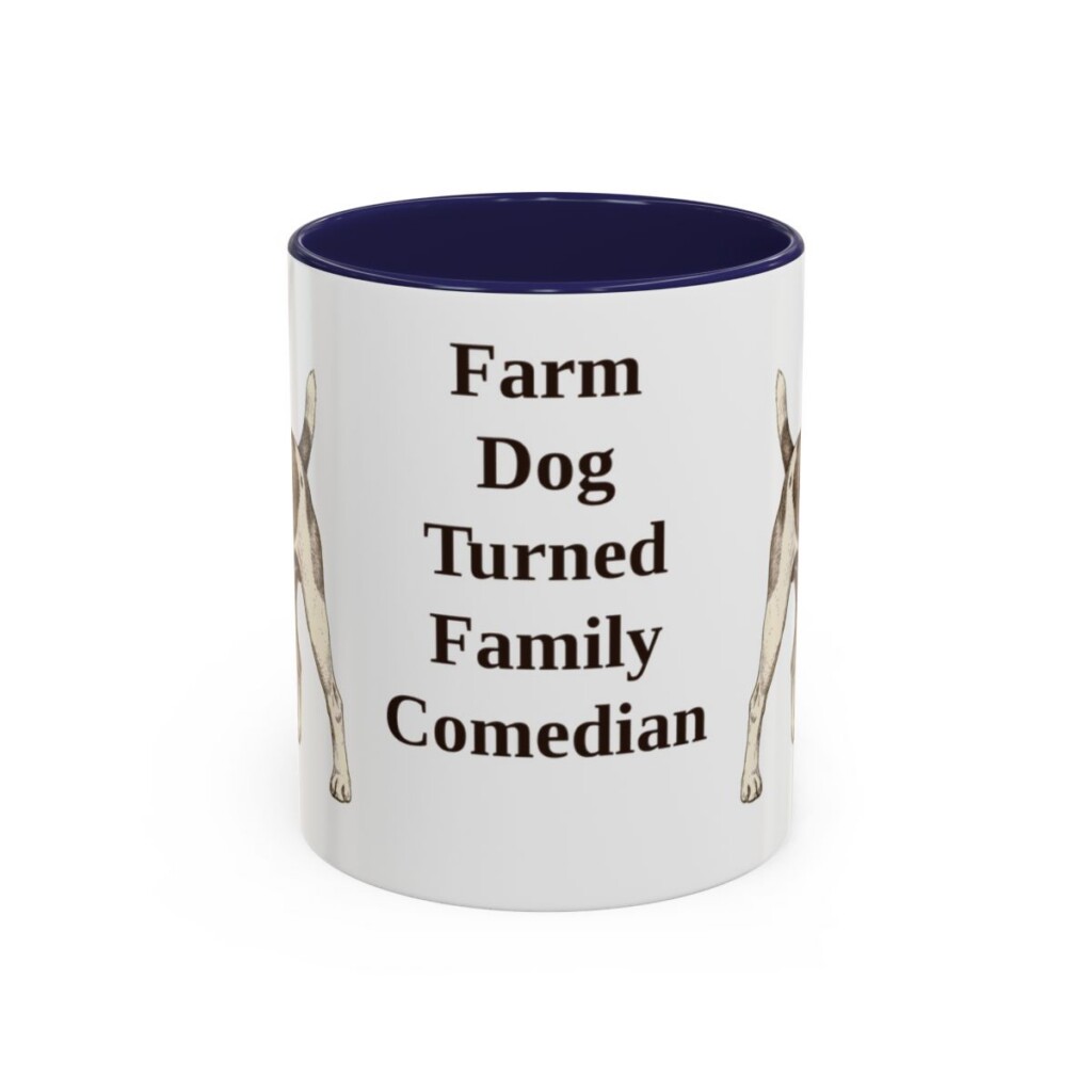 11oz-rat-terrier-mug-humor-navy 11oz Funny Rat Terrier Mug, Navy, front view