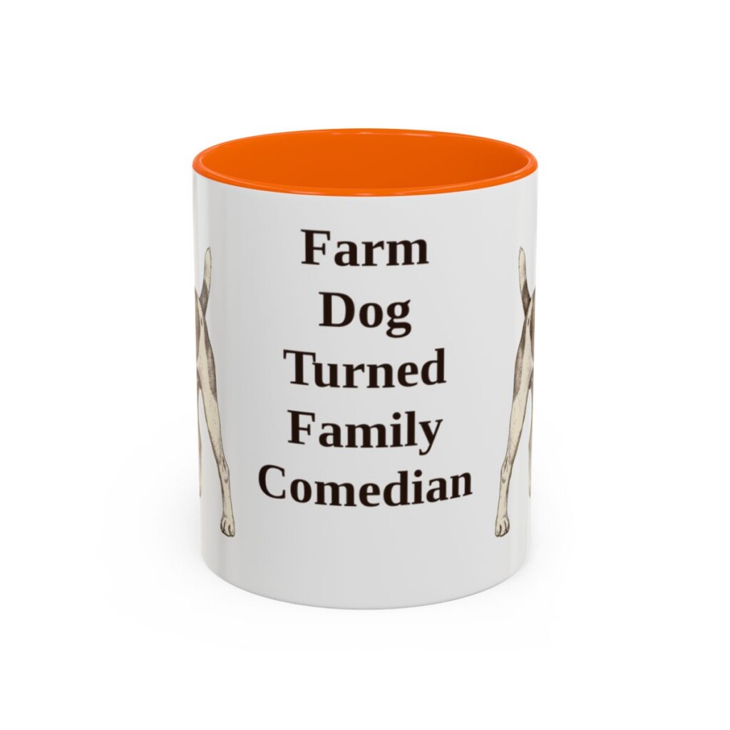 11oz-rat-terrier-mug-humor-orange 11oz Funny Rat Terrier Mug, Orange, front view