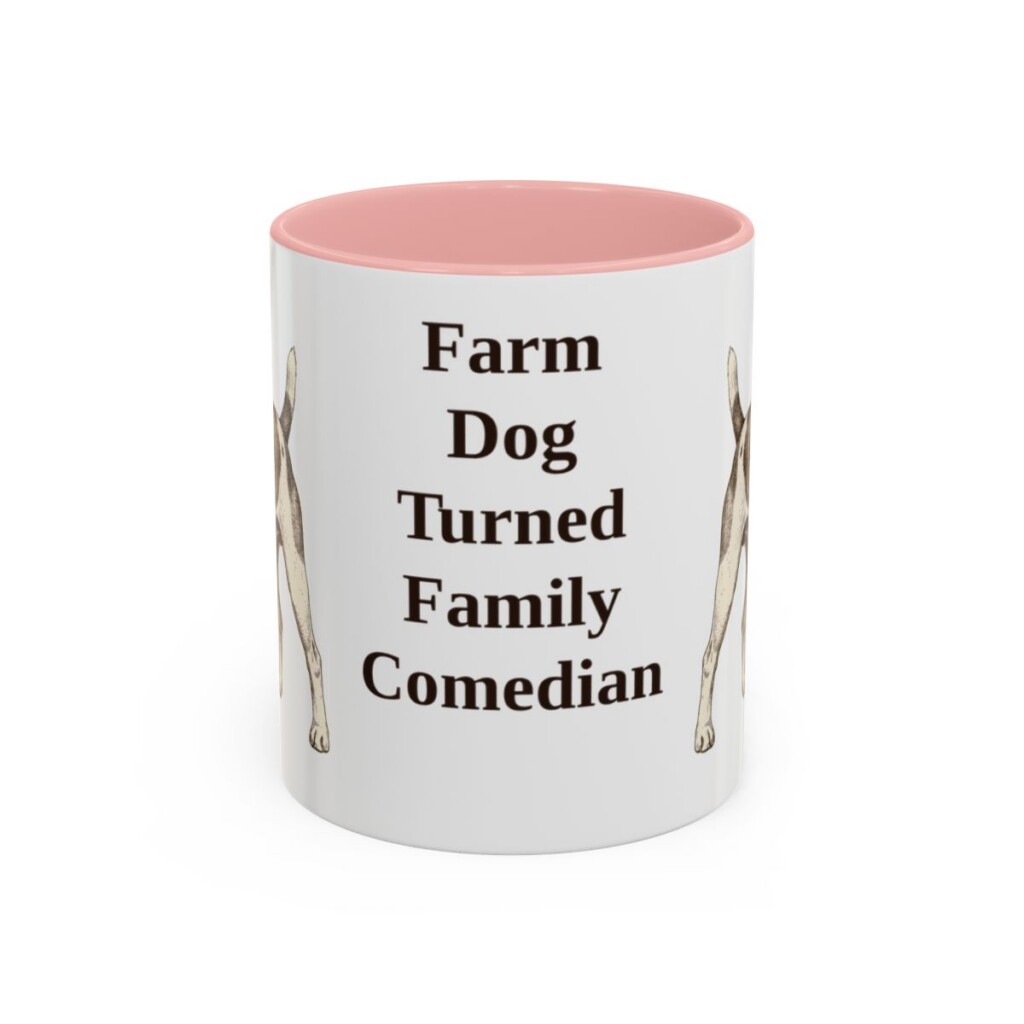 11oz-rat-terrier-mug-humor-pink 11oz Funny Rat Terrier Mug, Pink, front view