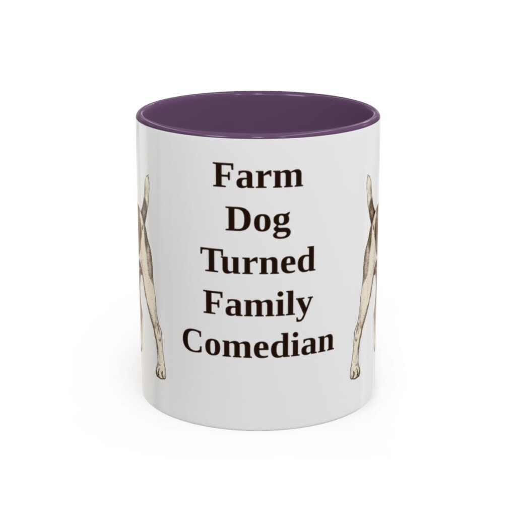 11oz-rat-terrier-mug-humor-purple 11oz Funny Rat Terrier Mug, Purple, front view