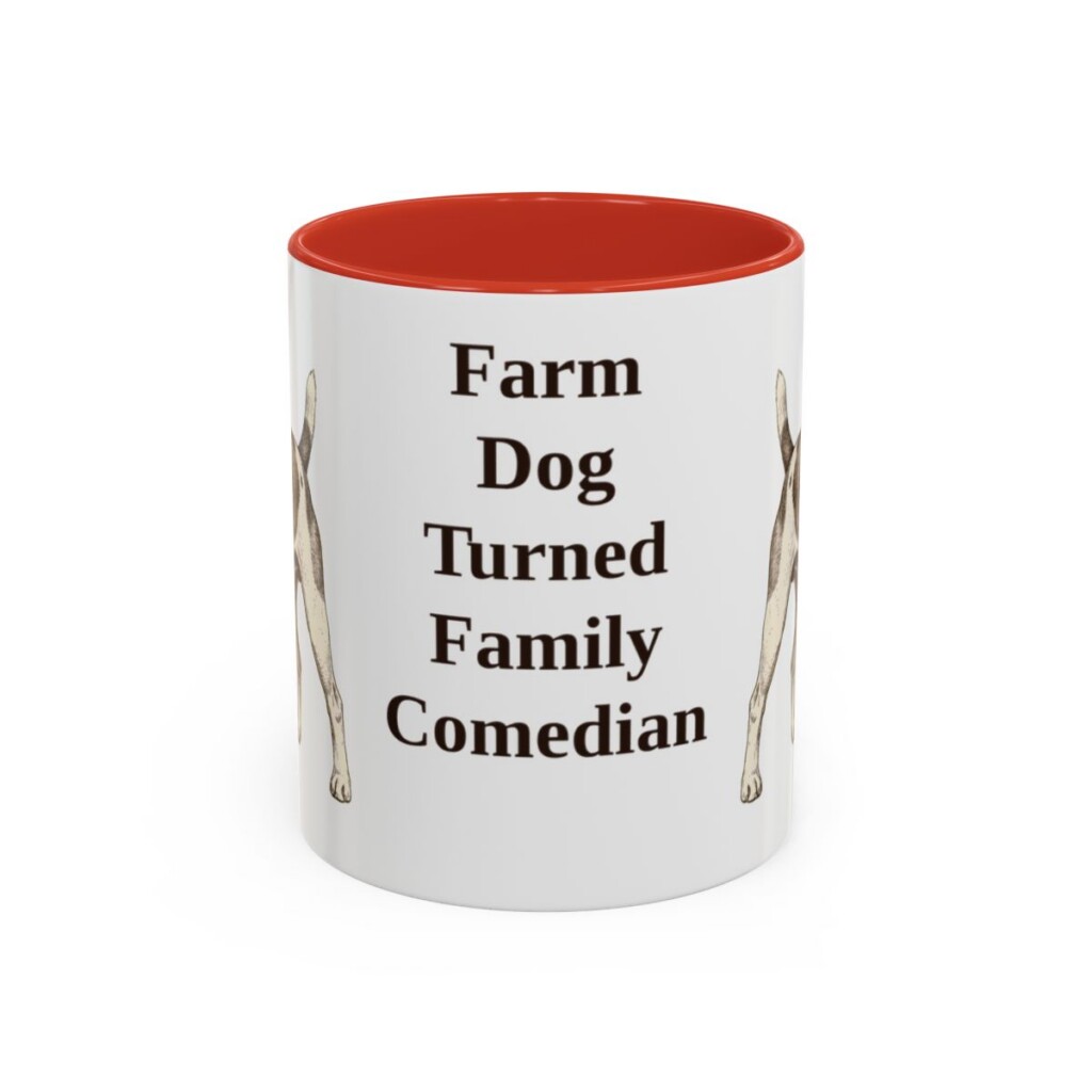 11oz-rat-terrier-mug-humor-red 11oz Funny Rat Terrier Mug, Red, front view