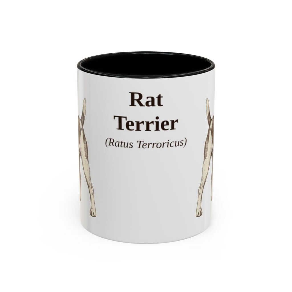 11oz Rat Terrier Latin Mug, Black, front view