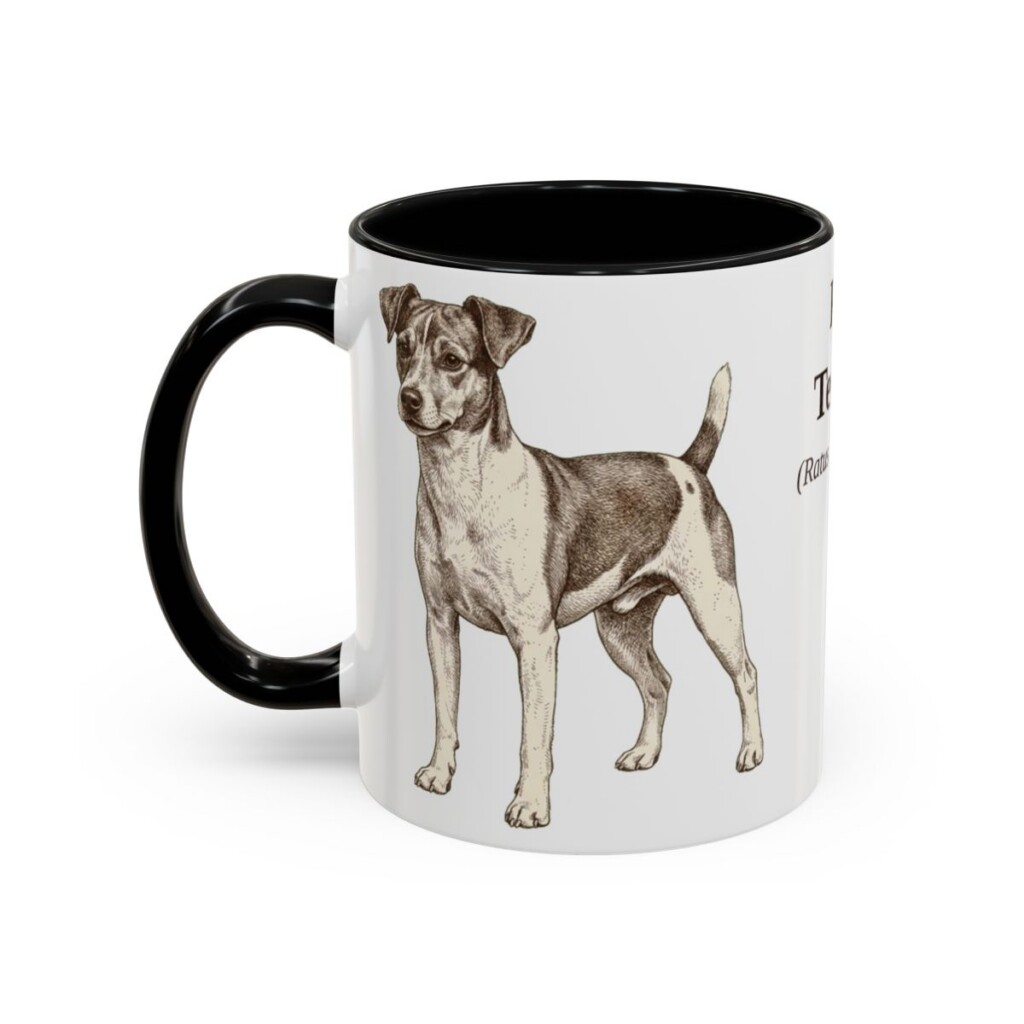 11oz Rat Terrier Latin Mug, Black, left side view