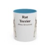 11oz Rat Terrier Latin Mug, Light Blue, front view