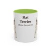11oz Rat Terrier Latin Mug, Light Green, front view