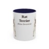 11oz Rat Terrier Latin Mug, Navy, front view