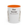 11oz Rat Terrier Latin Mug, Orange, front view
