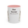 11oz Rat Terrier Latin Mug, Pink, front view