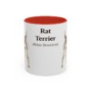 11oz Rat Terrier Latin Mug, Red, front view
