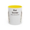 11oz Rat Terrier Latin Mug, Yellow, front view