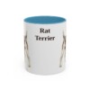 11oz Rat Terrier Mug, Light Blue, front view