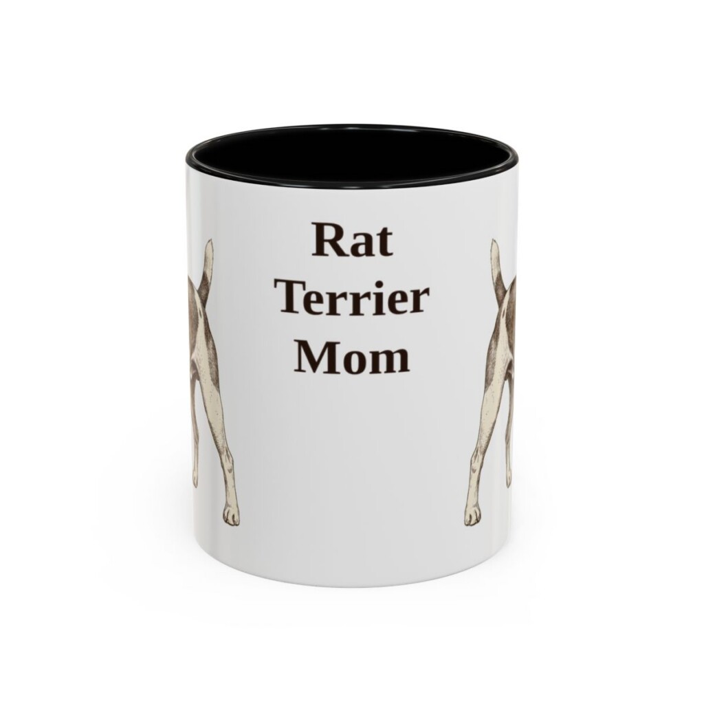11oz Rat Terrier Dog Mom Mug, Black, front view